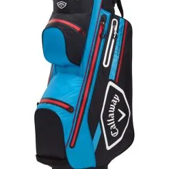 Callaway Chev Dry 14 Cart Bag - Black/Cyan/Red