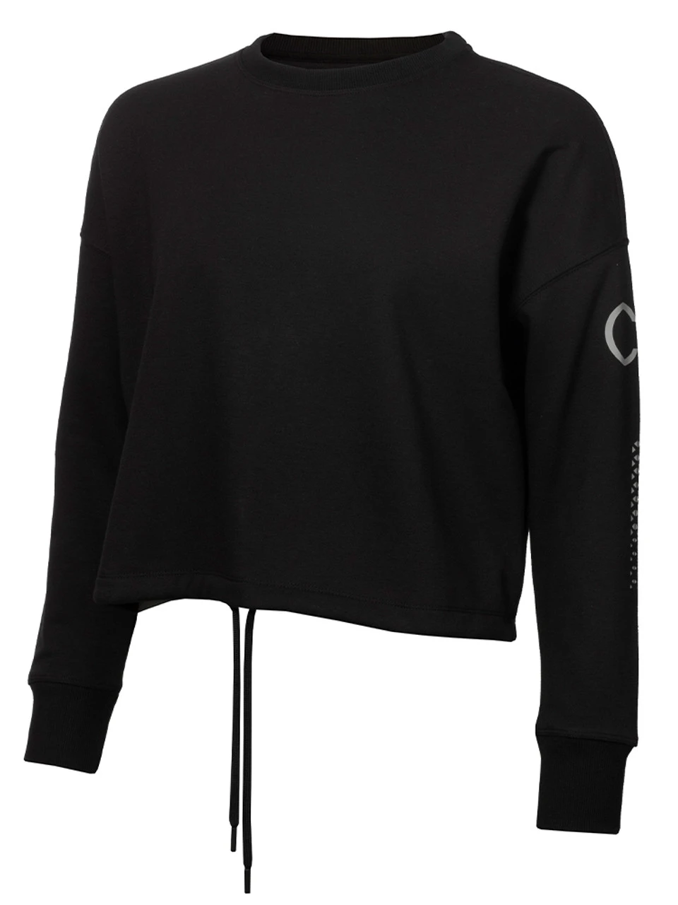 Calvin Klein W Chill Cropped Crew Sweatshirt - Black 3 Calvin Klein W Chill Cropped Crew Sweatshirt - Black