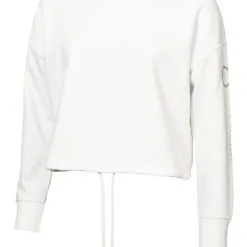Calvin Klein W Chill Cropped Crew Sweatshirt - White