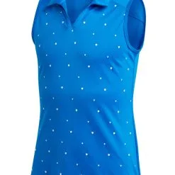 Adidas JR Girls Merch Sleeveless Polo - Glory Blue