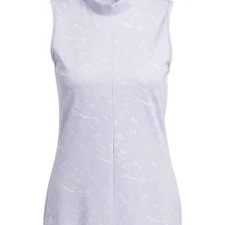 Adidas W Jacquard Primeblue Sleeveless Polo Shirt - Violet Tone