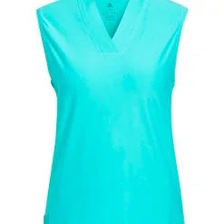 Adidas W Go-To Sleeveless Polo Shirt - Semi Mint Rush