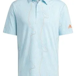 Adidas Course Map Polo Shirt - Bliss Blue Mel/Pulse Blue/Semi Impact Orange