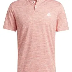 Adidas Textured Stripe Polo Shirt - Semi Impact Orange/White