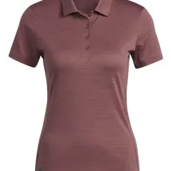 Adidas W Space-Dyed Short Sleeve Polo Shirt - Quiet Crimson/Crew Navy