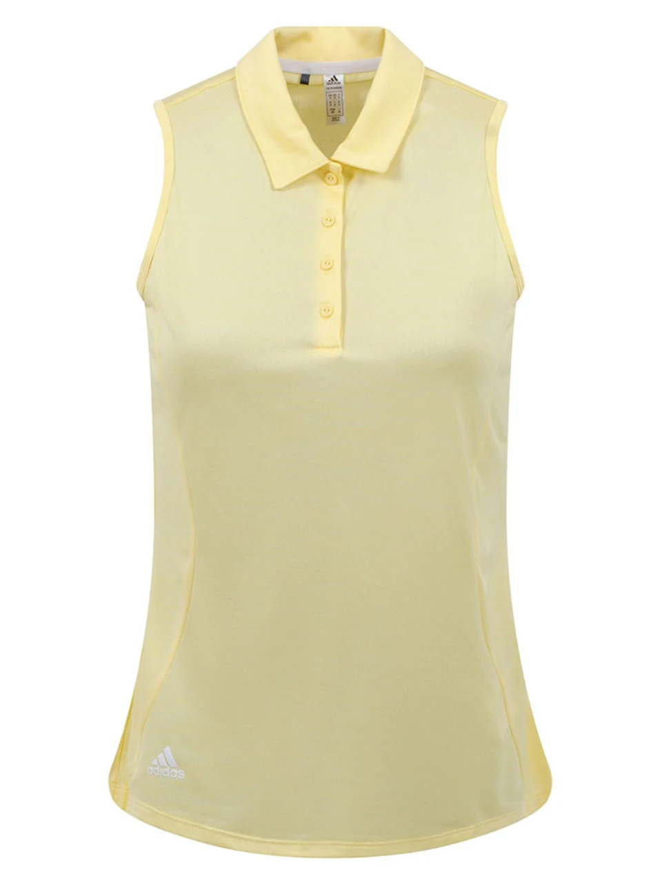 Adidas Women's Space Dye Sleeveless Polo Shirt - Almost Yellow/White 3 Adidas Women's Space Dye Sleeveless Polo Shirt - Almost Yellow/White