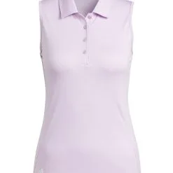 Adidas Women's Space Dye Sleeveless Polo Shirt - Bliss Lilac/White