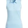 Adidas Women's Space Dye Sleeveless Polo Shirt - Bliss Blue/Pulse Blue