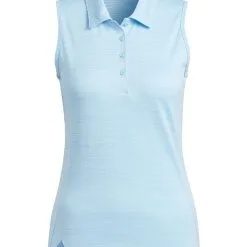 Adidas Women's Space Dye Sleeveless Polo Shirt - Bliss Blue/Pulse Blue
