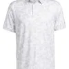 Adidas Prisma-Print Polo Shirt - White/Grey Two