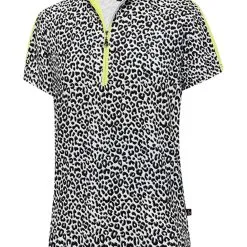 Birdee Sport Women's Cheeta Short Sleeve Top - Citrus Animal