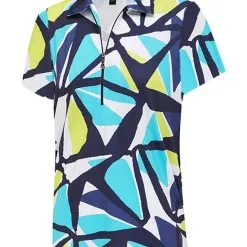 Birdee Sport Women's Azure Short Sleeve Top - Abstract Print