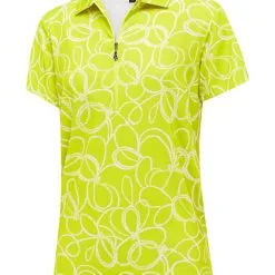 Birdee Sport Women's Nautical Short Sleeve Top - Citrus/White