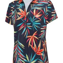 Birdee Sport Birdee Plus Women's Rainforest Short Sleeve Top - Navy Print