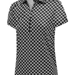 Birdee Sport Birdee Plus Women's Lattice Short Sleeve Top - Black/White
