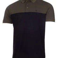 Calvin Klein Colour Block Polo Shirt - Olive Marl/Black
