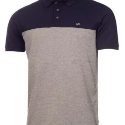 Calvin Klein Colour Block Polo Shirt - Navy/Silver Marl