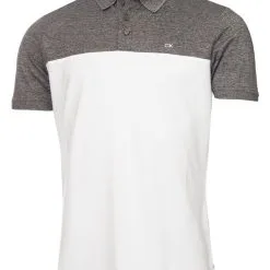 Calvin Klein Colour Block Polo Shirt - Charcoal Marl/White