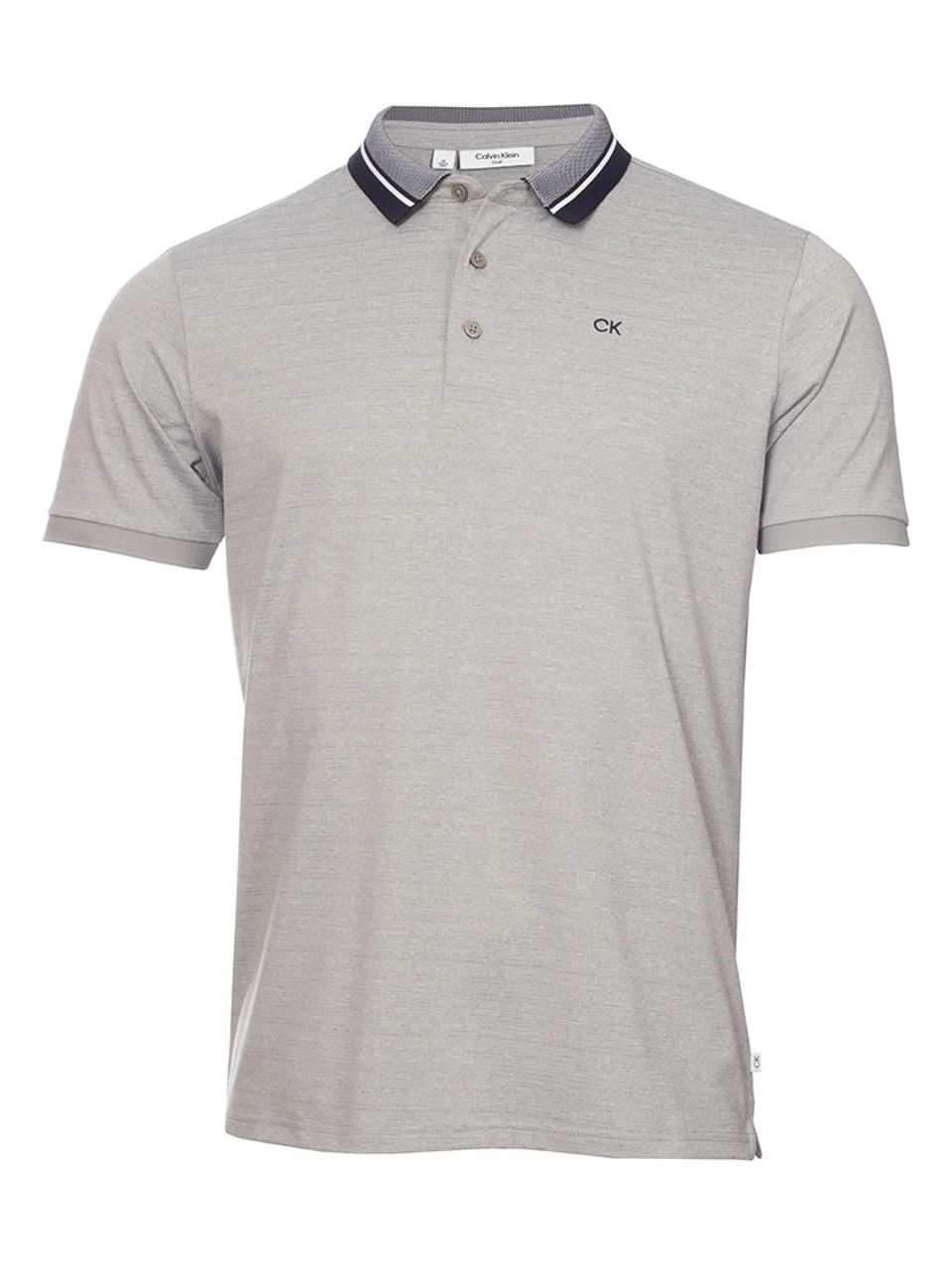 Calvin Klein Whisper Polo Shirt - Silver Marl 3 Calvin Klein Whisper Polo Shirt - Silver Marl