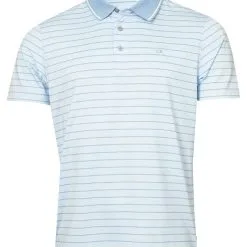 Calvin Klein Splice Polo Shirt - Dusty Blue Marl/Blue Stripe