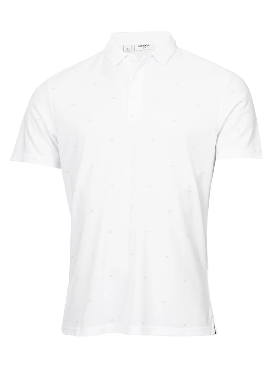 Calvin Klein Monogram Pique Polo Shirt - White 3 Calvin Klein Monogram Pique Polo Shirt - White