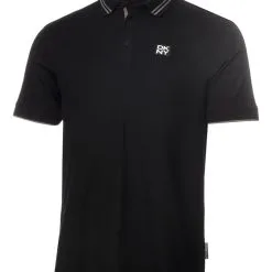 DKNY Golf Spike Polo - Black/Silver