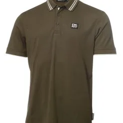 DKNY Golf Spike Polo - Olive Green/White