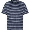 Greg Norman Heather Stripe Shark Polo - Navy/White