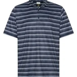 Greg Norman Heather Stripe Shark Polo - Navy/White
