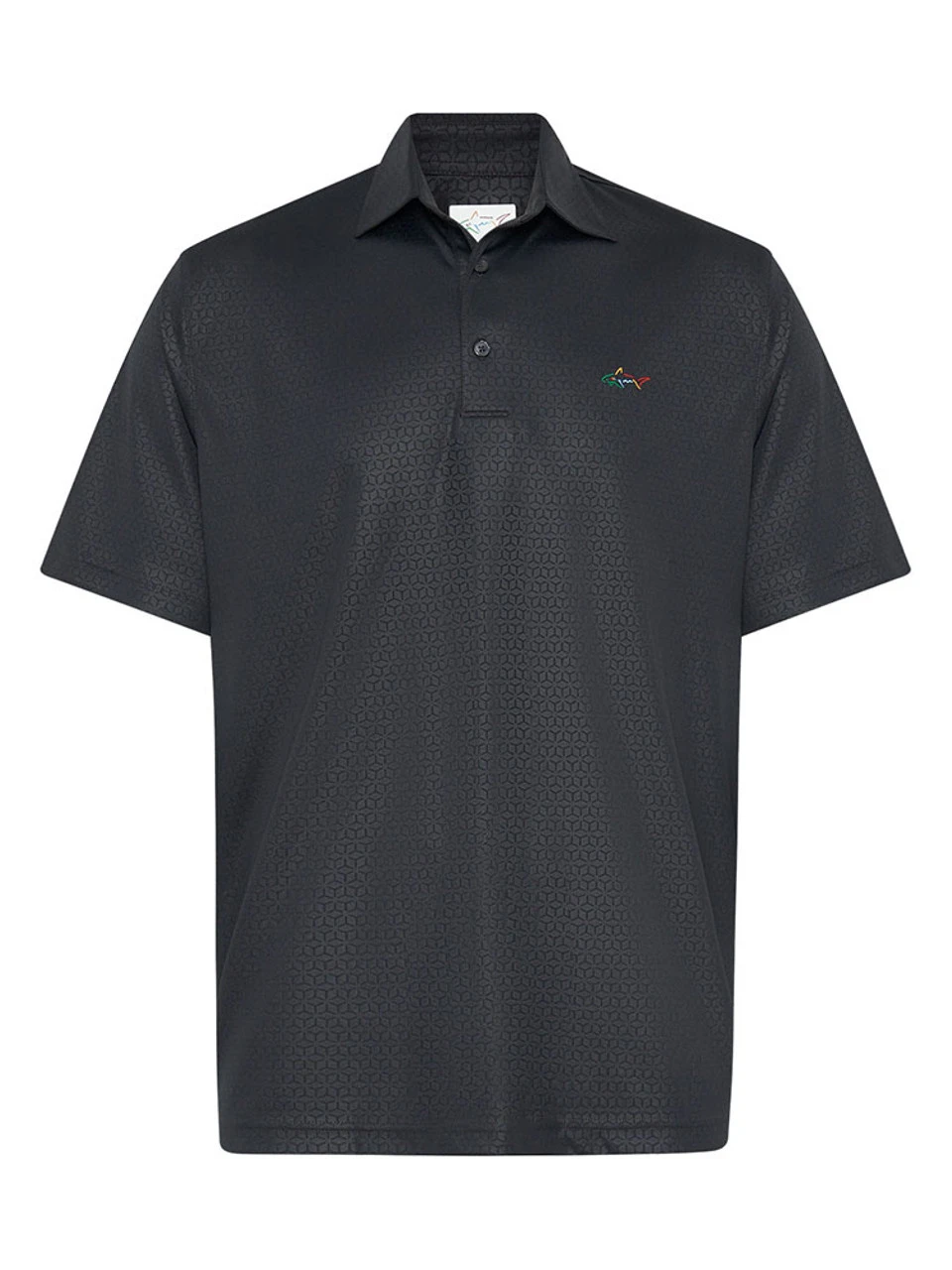 Greg Norman Tile Emboss Polo - Black 3 Greg Norman Tile Emboss Polo - Black