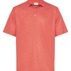 Greg Norman Diamond Foulard Polo - Deep Coral