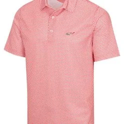 Greg Norman Shell Pique Polo - Deep Coral