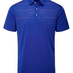 Ping Portman Tailored Fit Polo - Blue Surf/Navy