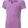 Puma JR Girls CLOUDSPUN Free Polo - Mauve Pop Heather