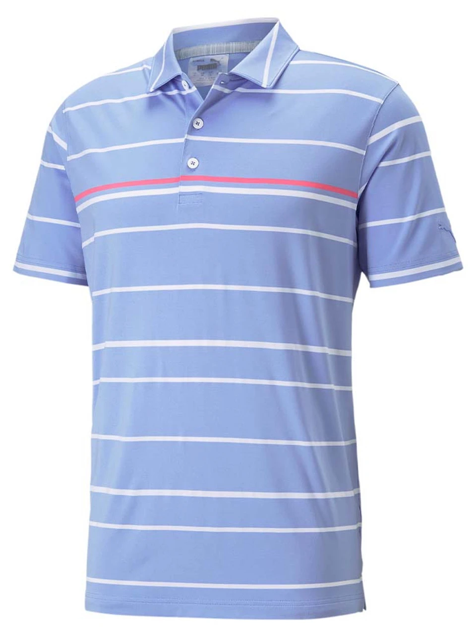 Puma MATTR Border Lines Golf Polo - Lavender Pop/Sunset Pink 3 Puma MATTR Border Lines Golf Polo - Lavender Pop/Sunset Pink