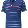 Puma MATTR Border Lines Golf Polo - Blazing Blue/Sunset Pink