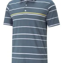 Puma MATTR Border Lines Golf Polo - Evening Sky/Mustard Seed