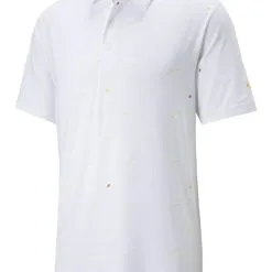 Puma CLOUDSPUN Love Golf Polo - Bright White/Mustard Seed