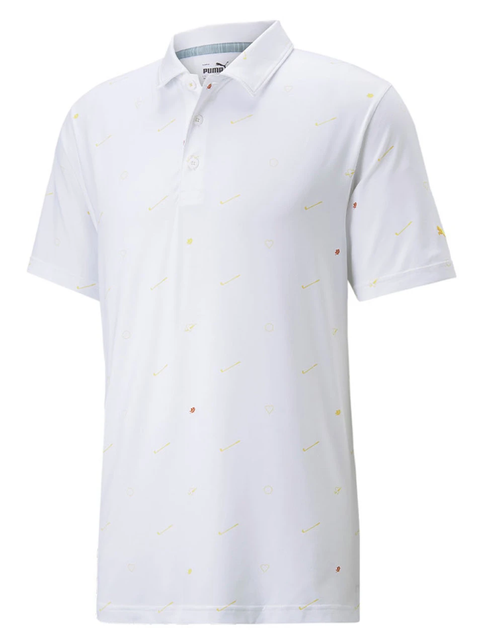 Puma CLOUDSPUN Love Golf Polo - Bright White/Mustard Seed 3 Puma CLOUDSPUN Love Golf Polo - Bright White/Mustard Seed