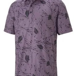 Puma CLOUDSPUN Frequency Golf Polo - Purple Charcoal/Puma Black