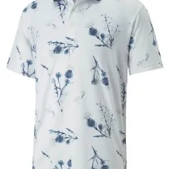 Puma MATTR Lowlands Golf Polo - Bright White/Navy Blazer