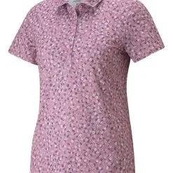 Puma Women's MATTR Fancy Plants Golf Polo - Pale Grape/Navy Blazer