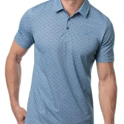 Travis Mathew High Spirits Polo - Heather Blue Sapphire