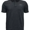 Under Armour JR Boys Performance Stripe Polo - Black/Pitch Grey