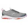 Puma FUSION Pro Wide Golf Shoes - Cool Mid Grey/Puma Silver/Red Blast