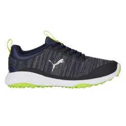 Puma FUSION Pro Wide Golf Shoes - Puma Navy/Puma Silver/Lime Smash