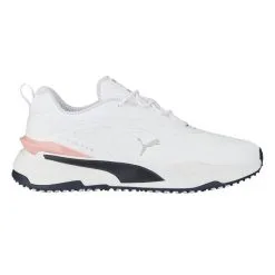 Puma GS-Fast Golf Shoes - Puma White/Navy Blazer/Flamingo Pink
