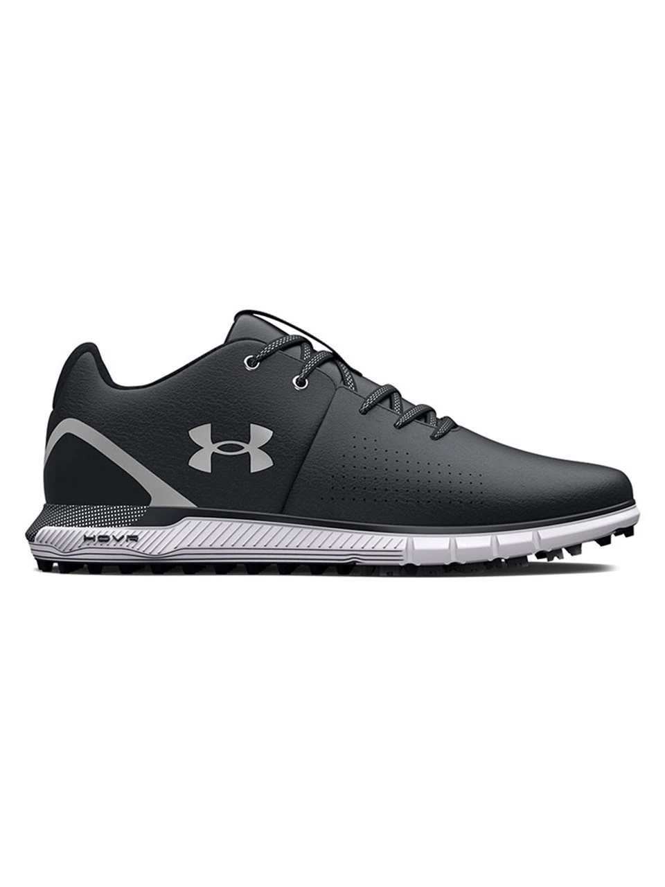 Under Armour HOVR Fade 2 Spikeless Wide (2E) Golf Shoes - Black/Metallic Silver 3 Under Armour HOVR Fade 2 Spikeless Wide (2E) Golf Shoes - Black/Metallic Silver