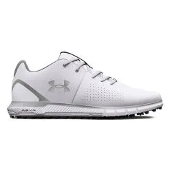 Under Armour HOVR Fade 2 Spikeless Wide (2E) Golf Shoes - White/Metallic Silver