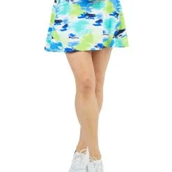 IBKUL Matilda Print Swing Skort - Jade Multi